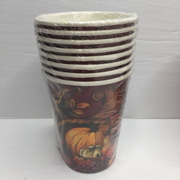 Thanksgiving Themed Turkey Paper Hot Cold Cups & Napkins Set - Picture 3 of 12